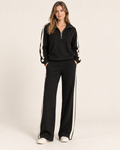 Women's black half zip co-ord set full outfit view