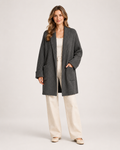 Women's Longline Knitted Cardigan dark grey front view