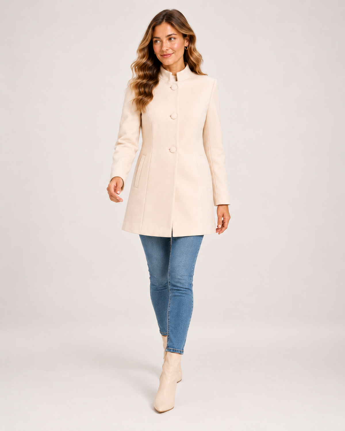 Women's Stand-Collar Longline Blazer product view