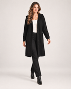 Women's Longline Cardigan with Hood and Button Front product view