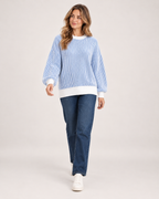 Women's Striped Jumper with Contrast Trim product view