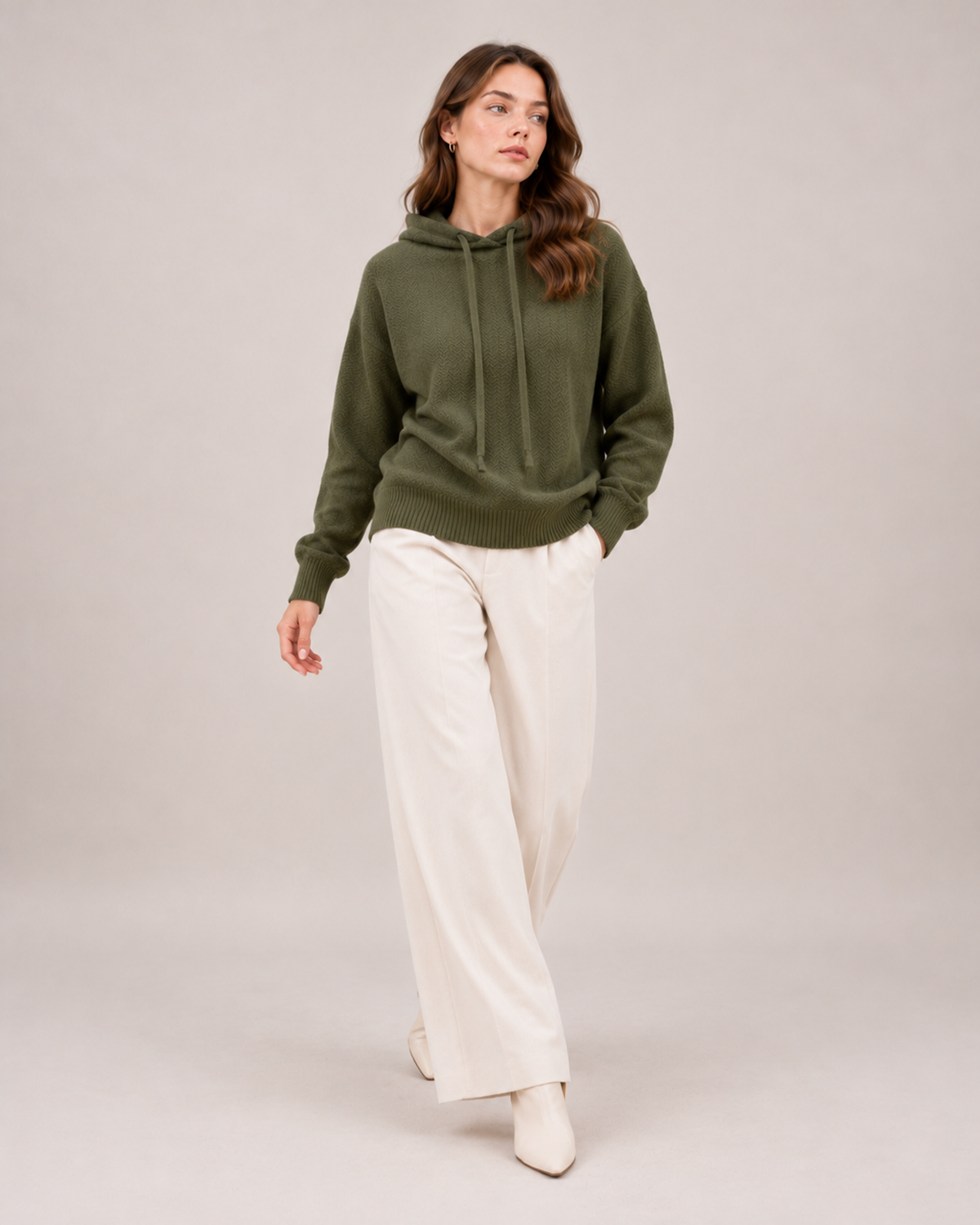 Women's Oversized Knitted Hoodie product view