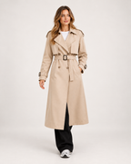 Women's Trench Coat – Long Belted Trench Coat product view