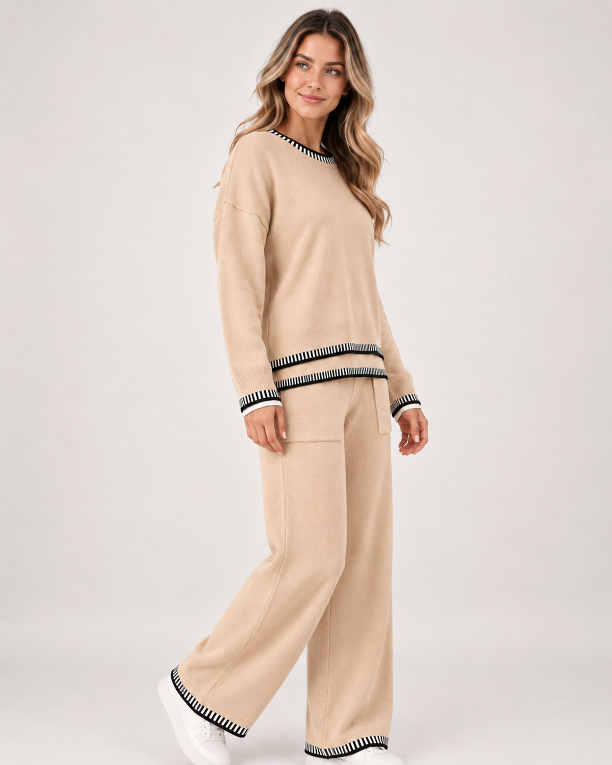 Women's Co-Ord Set with Jumper and Wide Leg Trousers product view
