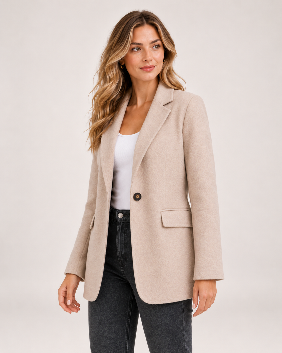 Women's Casual Blazer with Single Button product view
