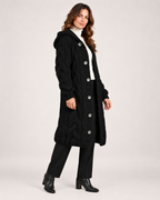 Women's Longline Cardigan with Cable Knit and Hood product view