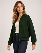 Women's Zip Up Cardigan with Textured Knit product view