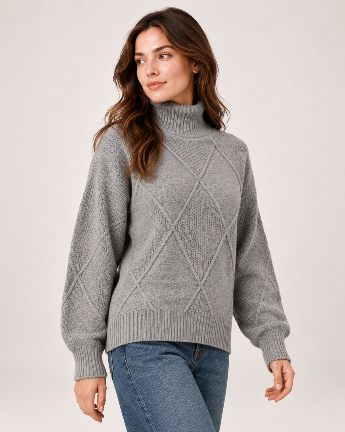 Women's Oversized Turtleneck Jumper product view