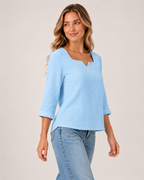 Women's Square Neck Crinkled Top product view