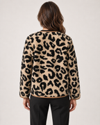 Women’s leopard print jacket rear view