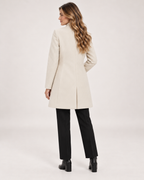 Women's Mid Length Coat with Collarless Neck product view