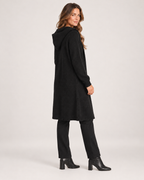 Women's Longline Cardigan with Hood and Button Front product view