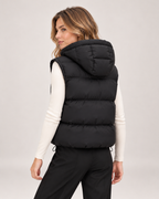 Women's Hooded Gilet with Padded Design and Drawstring Hem product view