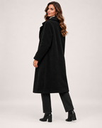 Women's Borg Coat with Long Shape and Lapel Collar product view