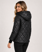 Women's Quilted Jacket with Hood and Zip Front product view