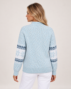 Women's Christmas Jumper with Fair Isle Pattern and Roll Neck back view