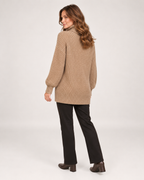Women's Roll Neck Jumper with Relaxed Longline Fit product view