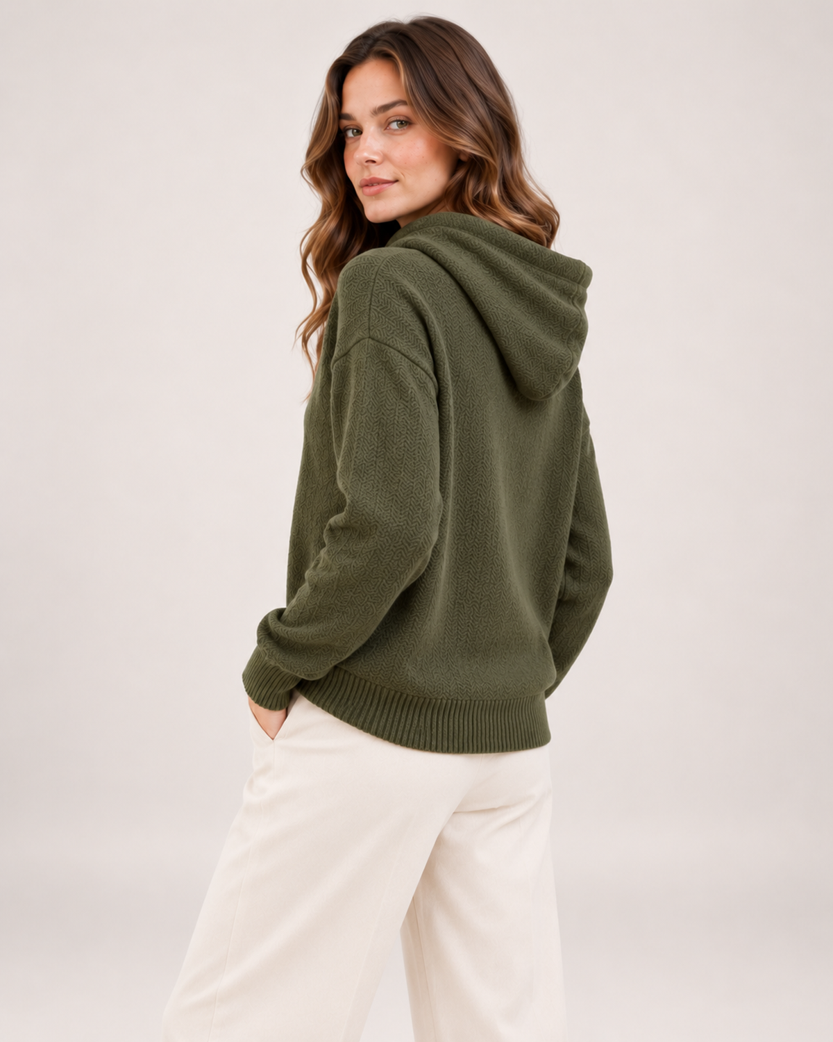 Women's Oversized Knitted Hoodie product view