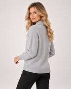 Women's V Neck Jumper with Shawl Collar product view
