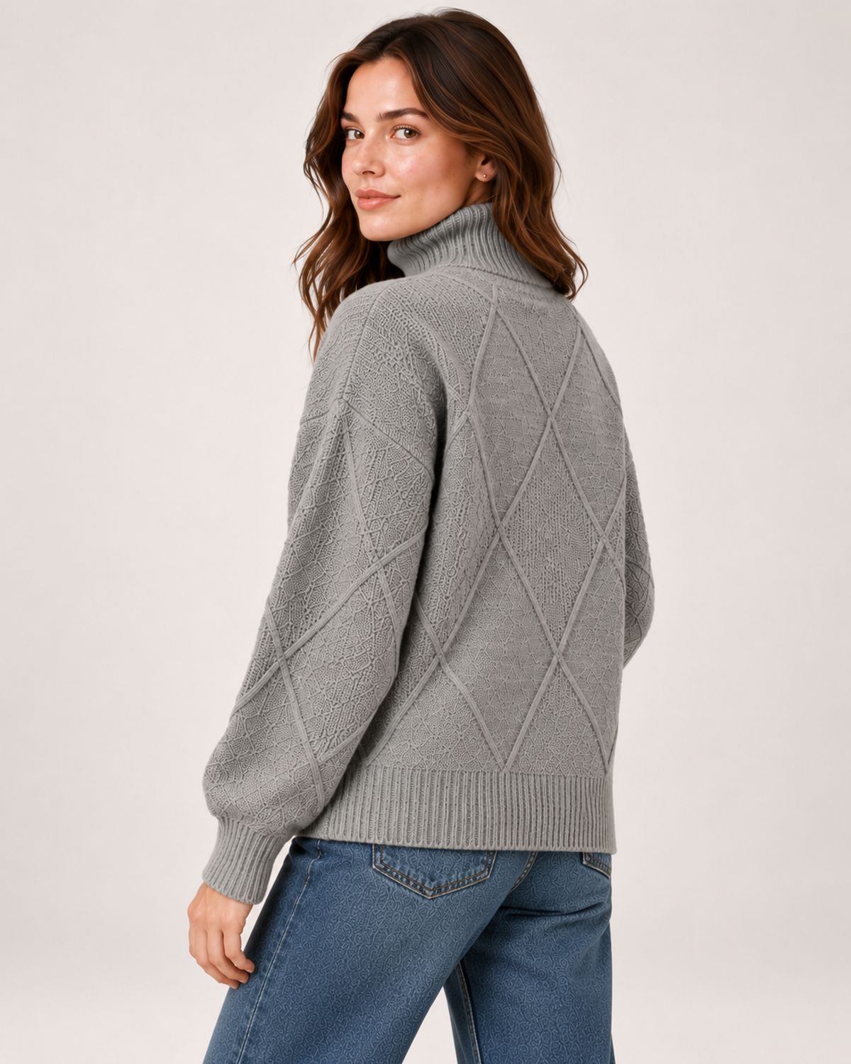 Women's Oversized Turtleneck Jumper product view