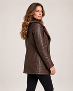 Women's Faux Leather Jacket with Faux Fur Collar product view