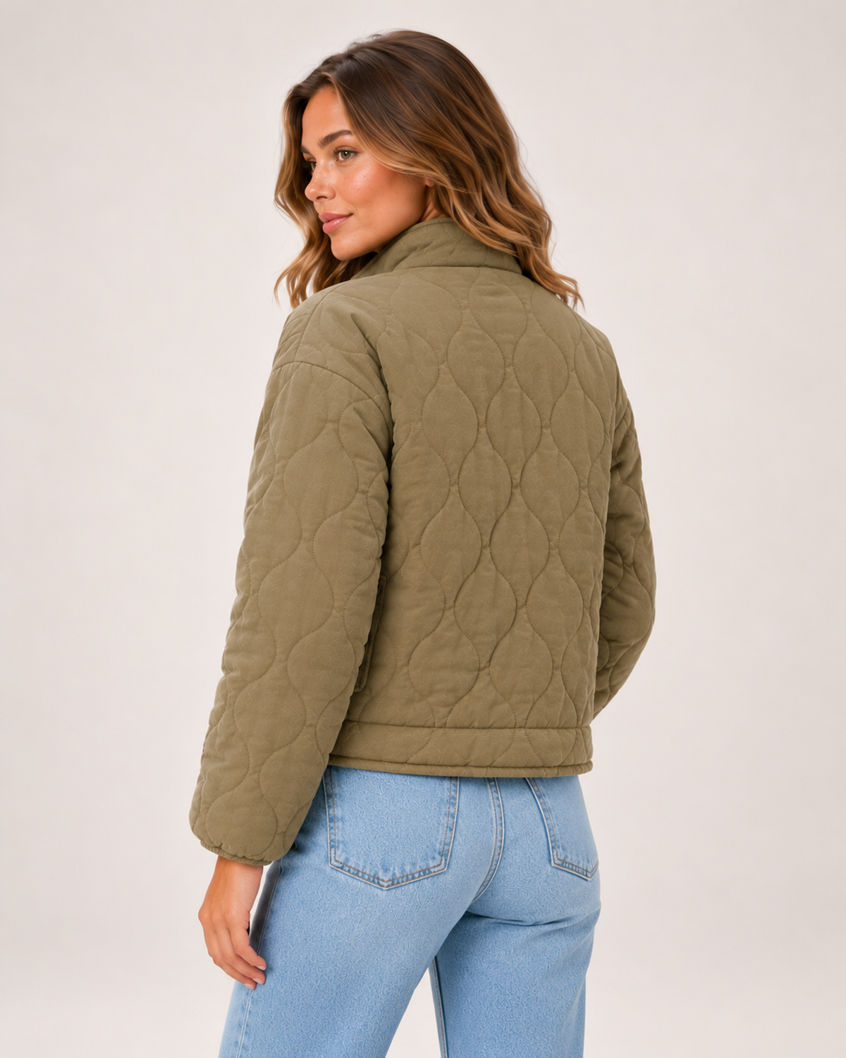 Women's Quilted Jacket – Lightweight Casual Jacket with Front Pockets product view