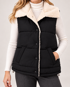 Women's Padded Gilet with Faux Fur Collar product view