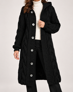 Women's Longline Cardigan with Cable Knit and Hood product view