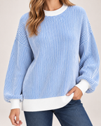 Women's Striped Jumper with Contrast Trim product view