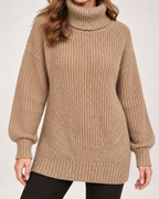 Women's Roll Neck Jumper with Relaxed Longline Fit product view