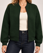 Women's Zip Up Cardigan with Textured Knit product view