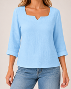 Women's Square Neck Crinkled Top product view