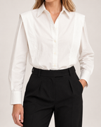 Women's Classic White Button Blouse for Business Casual product view