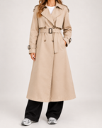 Women's Trench Coat – Long Belted Trench Coat product view