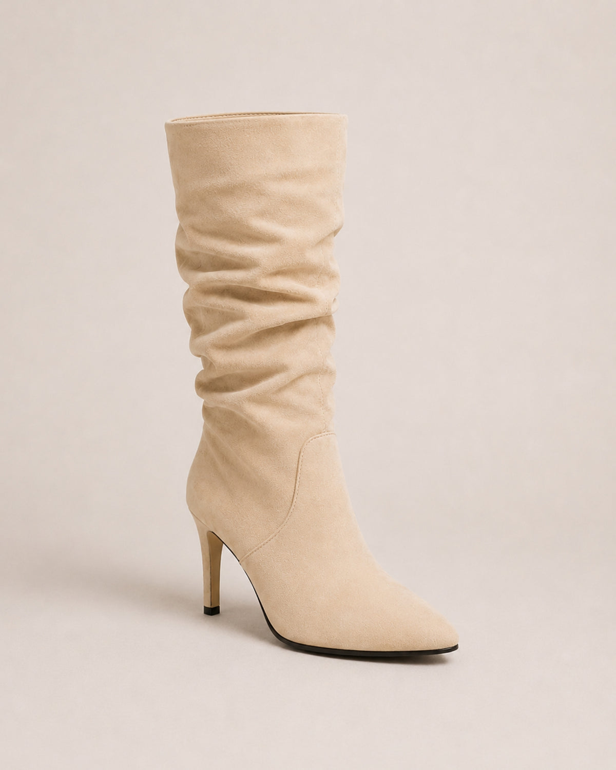 Women's Slouch Knee High Boots with High Heel