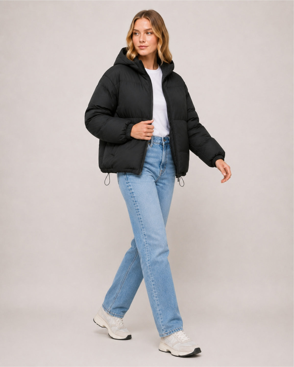 Women's Hooded Puffer Jacket – Warm Padded Coat