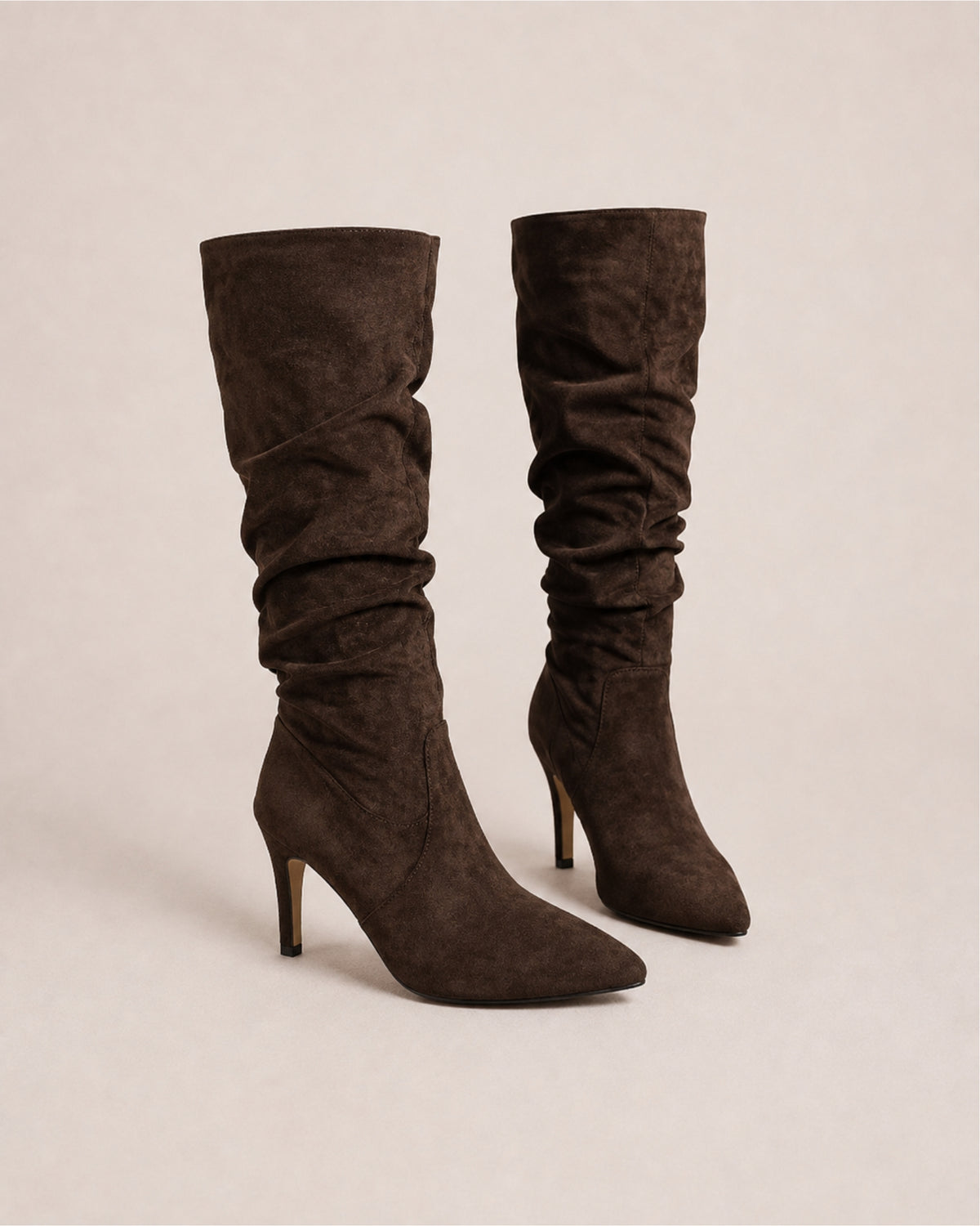 Women's Slouch Knee High Boots with High Heel