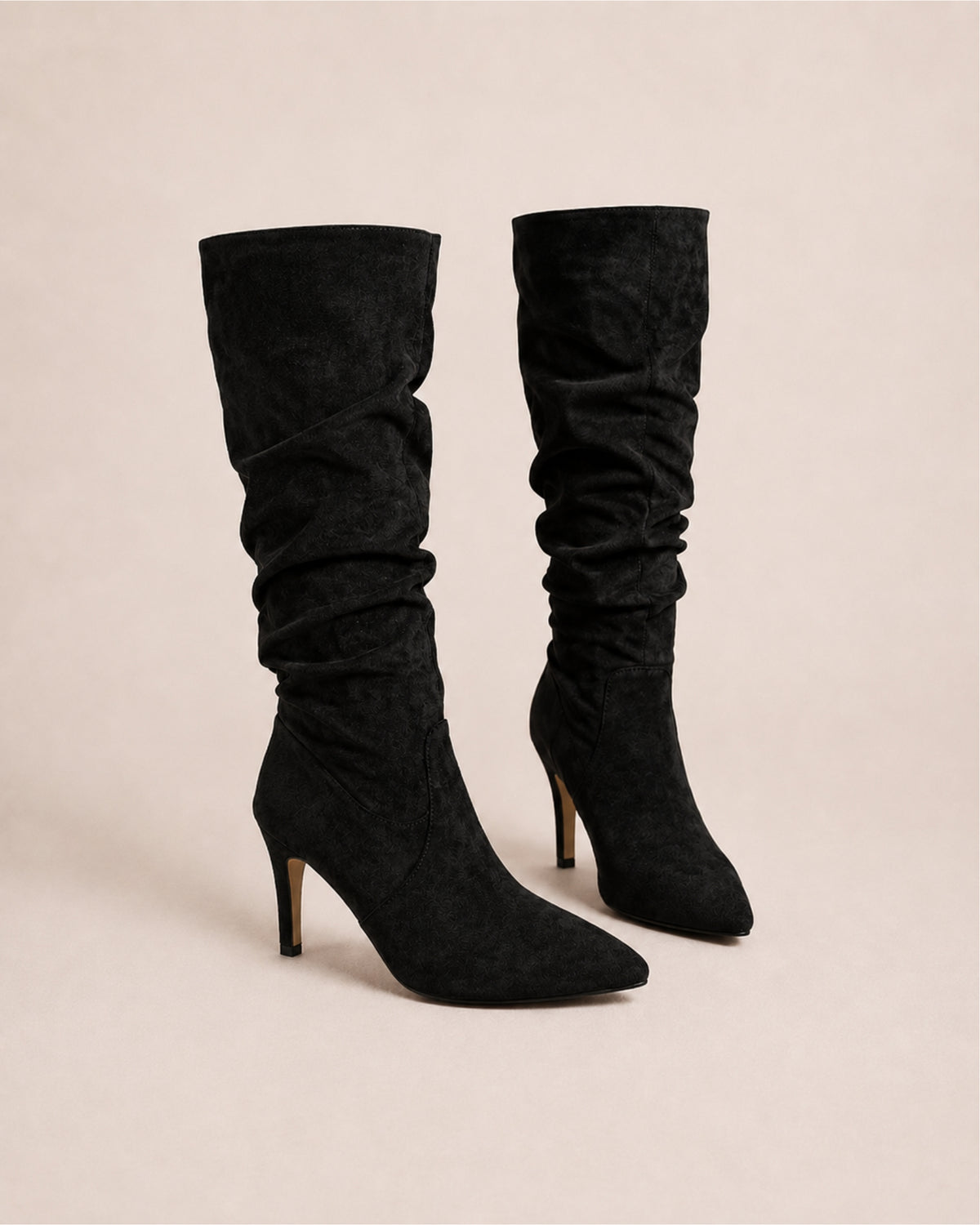 Women's Slouch Knee High Boots with High Heel